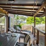 Campingplatz Les Tournels: Cottage Camarat - Terrasse