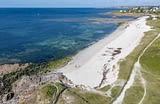 Les Terrasses de Kersiny - Der weiße Sandstrand - Luftaufnahme des einen Kilometer langen Strandes