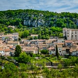Ardèche - Vue du village et du château de Vogüé