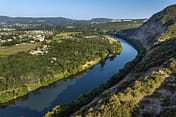 Camping Arc en Ciel - The grounds - Aerial view of the campsite and the Ard&egrave;che