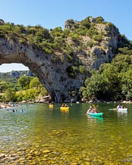 Ardèche - Aerial view of the Pont d\'Arc Arch