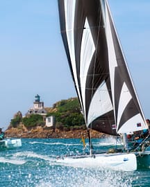 Les Mouettes - Iles de la baie de Morlaix - Catamaran au large de l\'Ile de Callot