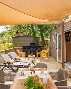 Camping la Sirène - Lodge 3 Prestige - Terrasse