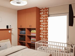 Camping les Tournels : Cottage 6 personnes Les Chênes Lièges - Chambre avec lit double et lit bébé