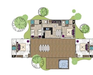 Kemping Les Tournels: domek dla 8 osób L'Oustaloun – plan