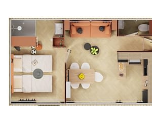 Campeggio Les Tournels: Cottage 8 persone Les Chênes Lièges - Mappa del modulo principale