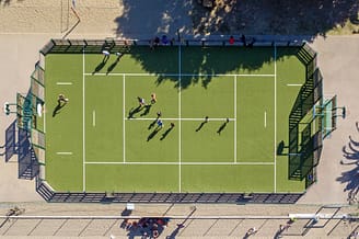 Camping la Sir&egrave;ne - Clubs enfants et adolescents - Vue a&eacute;rienne du terrain multisport