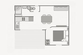 Campingplatz Le Brasilia, Chalet les Ti Kreol, Karte
