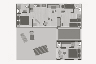 Campingplatz Le Brasilia, Cottage Dali Premium, Karte