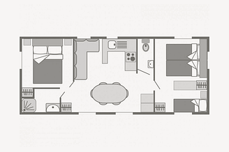 Campingplatz Le Brasilia, Cottage Les Créoles, Karte