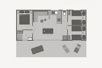 Camping Le Brasilia, Cottage Les Créoles, plattegrond