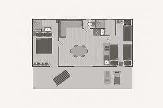 Camping Le Brasilia, Cottage Okavango, plan