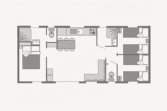 Camping Le Brasilia, Cottage Okavango, plano