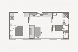 Camping Le Brasilia, Cottage PMR, plano