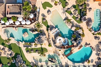 Camping Le Brasilia, parc aquatique l\'Archipel, vue aérienne