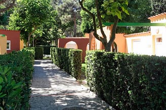 Camping Le Brasilia, vakantiehuis in dennenbos, buiten