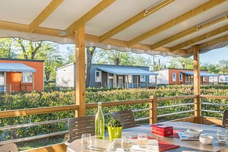La Plage Fleurie campsite - Holiday rentals - Cottage Orion - 6 persons - 3 bedrooms - Terrace
