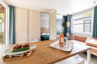 Plage Fleurie campsite - Holiday rentals - Cosy Cottage - 6 persons - 3 bedrooms - Living area