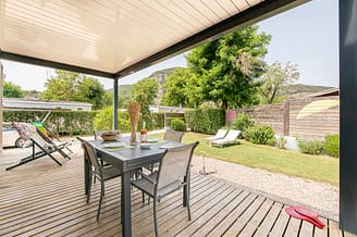 La Plage Fleurie campsite - Holiday rentals - Cottage Key West Premium - 4 persons - 2 bedrooms - Terrace