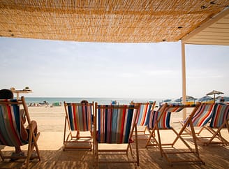 Camping Le Brasilia, plage de Canet en Roussillon, transats