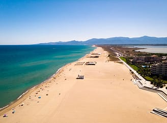 Campingplatz Le Brasilia, Strand von Canet en Roussillon, Luftaufnahme