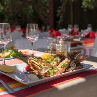 Camping Le Brasilia, restauration, plateau de fruits de mer