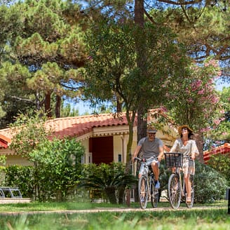 Camping Le Brasilia, allées arborées du quartier Les Marquises