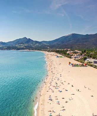 Plage d\'Argeles, vue a&eacute;rienne &copy;St&eacute;phane FERRER - ArgelesTourisme