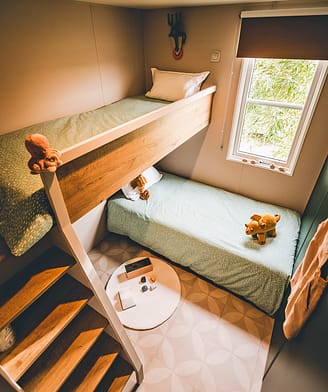 Camping la Sir&egrave;ne - H&eacute;bergements - Lodge 3 Prestige - 6 personnes - 3 chambres - Chambre enfants