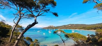 Camping les Tournels : Excursion inoubliable aux Iles d'Or - Vue de la mer sur la cote de Porquerolles
