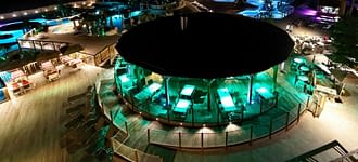 Camping les Tournels : Restauration - Bar vu de nuit