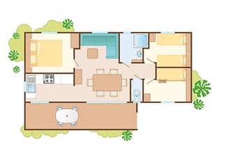 Camping les Tournels : Cottage Mahoé - Plan