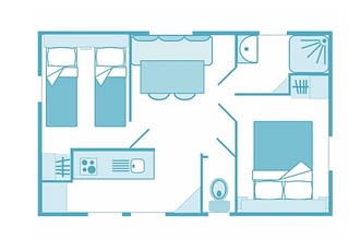 Camping les Tournels : Cottage Moréa - Plan