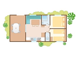 Camping les Tournels : Cottage Safari - Plan