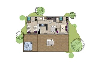 Camping les Tournels : Cottage 4 personnes L'Oustaloun - Plan