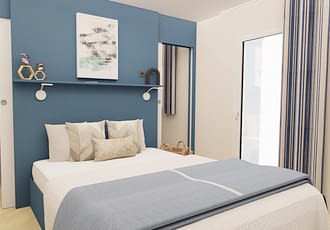 Camping les Tournels : Cottage 6 personnes Les Chênes Lièges - Chambre avec lit double