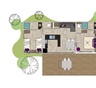 Kemping Les Tournels: domek dla 4 osób L'Oustaloun – plan