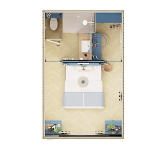 Campeggio Les Tournels: Cottage 8 persone Les Chênes Lièges - Mappa di un modulo