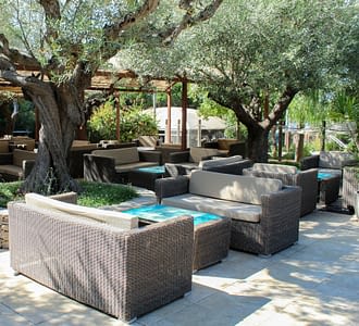 Camping Les Tournels: Terraza del bar