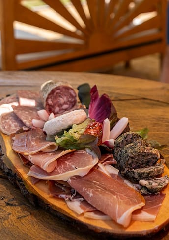 Camping Arc en Ciel - Bar and restaurant - Ardèche charcuterie and cheese board