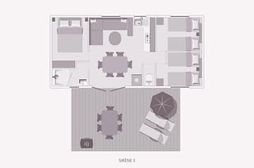 Camping La Sir&egrave;ne - Alojamientos - Sir&egrave;ne 3 Clim - 6 personas - 3 habitaciones - Plano