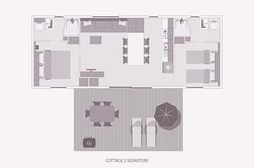Camping la Sirène - Hébergements - Cottage 2 - 4/6 personnes - 2 chambres - Plan
