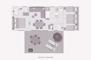 Camping la Sirène - Hébergements - Cottage 3 - 6 personnes - 3 chambres - Plan