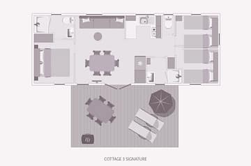 Camping la Sirène - Hébergements - Cottage 3 - 6 personnes - 3 chambres - Plan