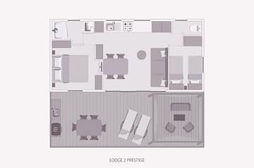 Camping la Sirène - Hébergements - lodge 2 - 4 personnes - 2 chambres - Plans