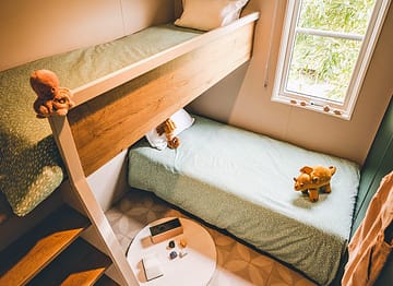 Camping la Sir&egrave;ne - H&eacute;bergements - Lodge 3 Prestige - 6 personnes - 3 chambres - Chambre enfants