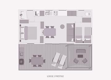 Camping la Sir&egrave;ne - H&eacute;bergements - lodge 2 Prestige - 4 personnes - 2 chambres - Plans