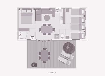 Camping La Sir&egrave;ne - Alojamientos - Sir&egrave;ne 3 Clim - 6 personas - 3 habitaciones - Plano