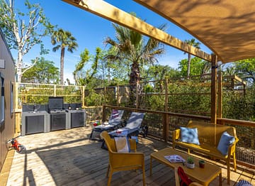 Camping la Sirène - Hébergements - Lodge 3 - 6 personnes - 3 chambres – terrasse