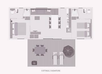 Camping la Sirène - Hébergements - Cottage 2 - 4/6 personnes - 2 chambres - Plan